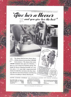 1937 HOOVER VACUUM Vintage Print Ad