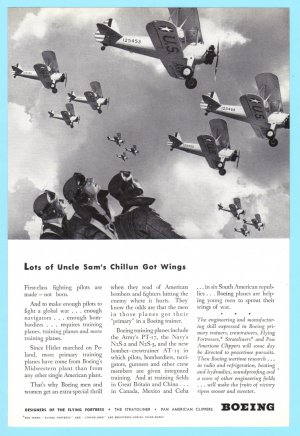 1942 BOEING Aircraft WWII Era Vintage Print Ad