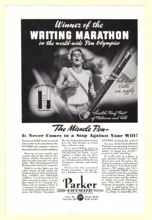 1936 PARKER PENS Vintage Print Ad