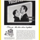 1948 G-E TV Loretta Young & David Niven Vintage Ad