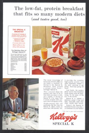 1963 KELLOGG'S Cereal Vintage Print Advertisement