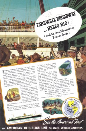 1938 AMERICAN Republic Cruise Vintage Print Advertisement