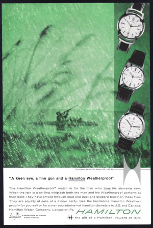 1959 HAMILTON Watch Magazine Print Ad