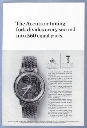 1964 ACUTRON Watch Magazine Print Ad