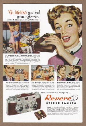 1950's REVERE CAMERA Vintage Print Ad