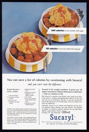 1956 SUCARYL SWEETNER Vintage Print Ad