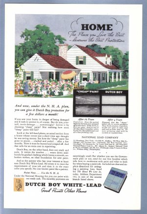 1938 DUTCH BOY HOUSE PAINT Vintage Print Ad
