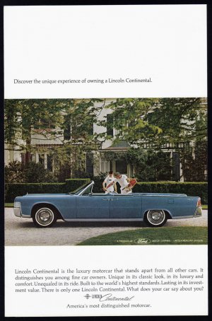 1964 LINCOLN CONTINENTAL Vintage Auto Print Ad