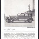 1934 LINCOLN BROUGHAM Vintage Auto Print Ad