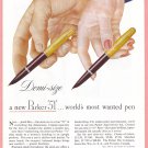 1948 PARKER PENS Vintage Magazine Print Ad
