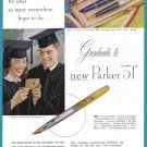 1949 PARKER PEN For Graduation Vintage Magazine Print Ad