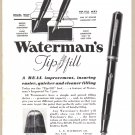 1933 WATERMAN'S PENS Vintage Magazine Print Ad