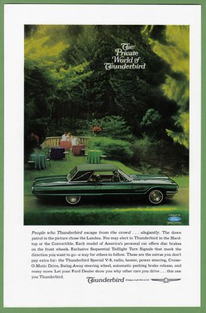 1964 THUNDERBIRD Vintage Auto Print Ad