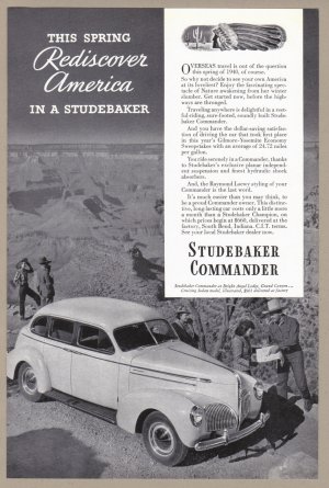 1940 STUDEBAKER Vintage Auto Print Ad