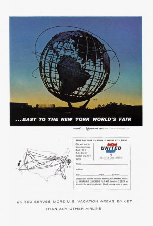 1964 UNITED AIRLINES Vintage Print Ad