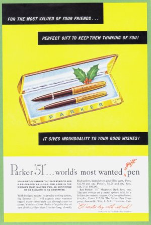 1948 PARKER PENS Vintage Print Ad