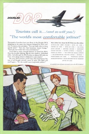 1959 DOUGLAS AIRCRAFT DC-8 Vintage Print Ad