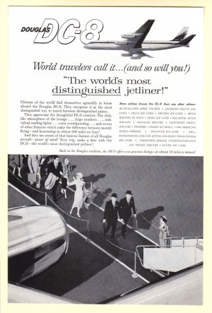 1961 DOUGLAS AIRCRAFT DC-8 Vintage Print Ad