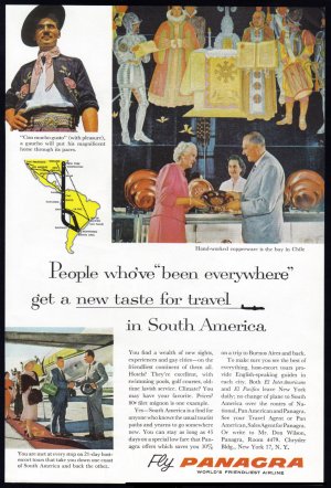 1959 PANAGRA AIRLINES Vintage Print Ad