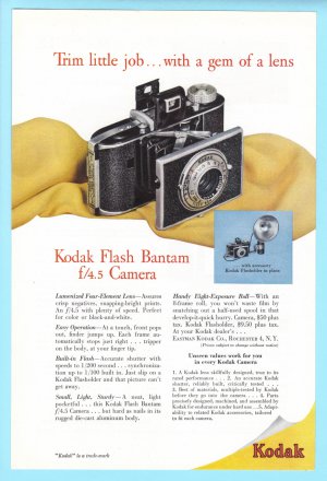 1948 KODAK CAMERA Bantam Flash Vintage Print Ad