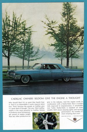 1964 CADILLAC Vintage Auto Print Ad