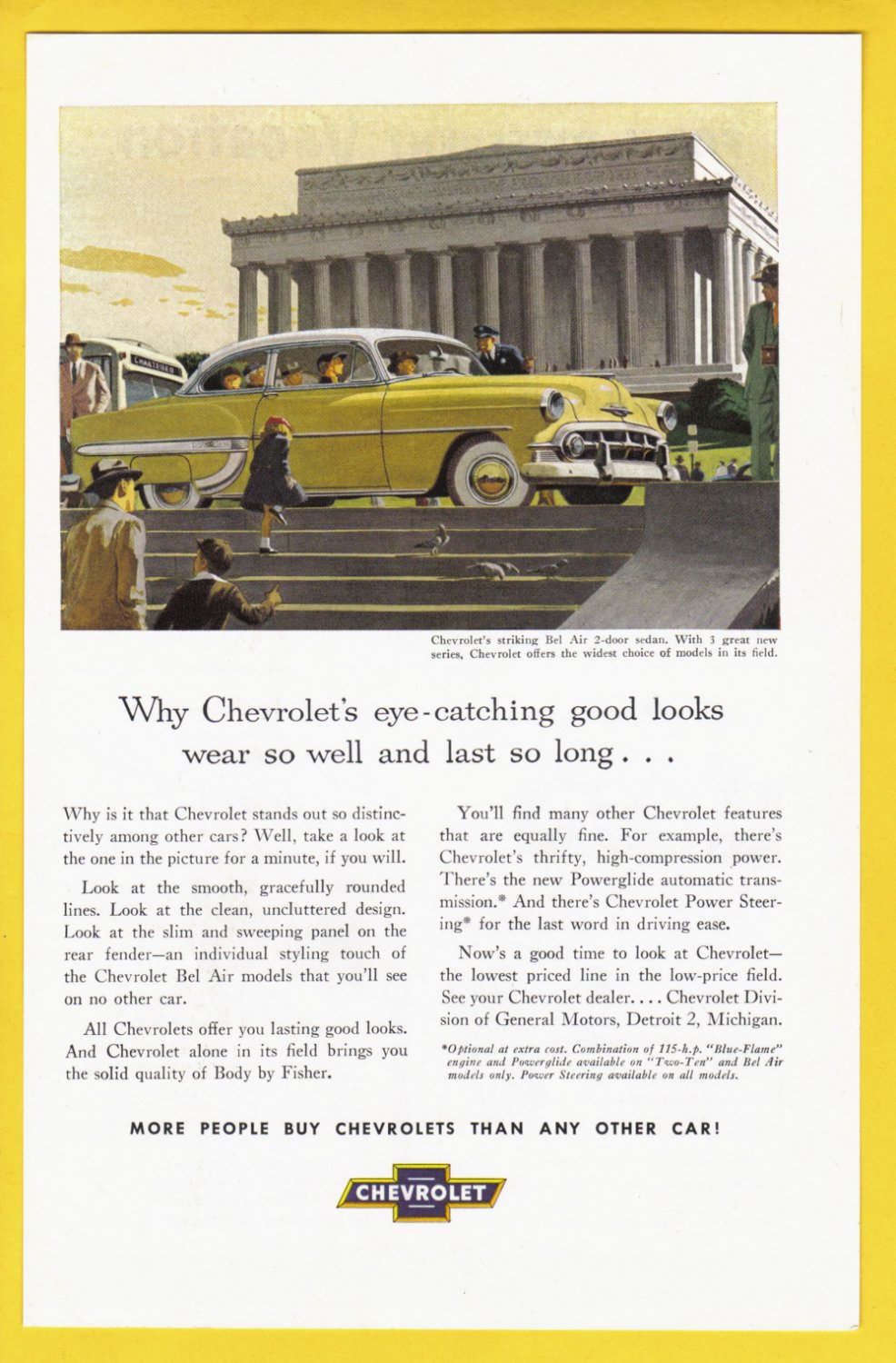 1953 CHEVROLET Bel Air Vintage Auto Print Ad