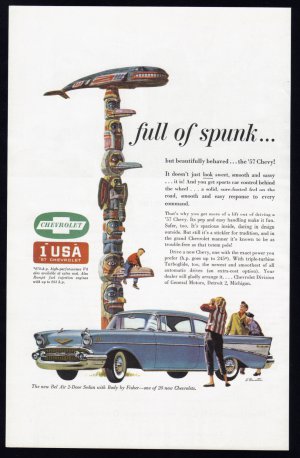 1957 CHEVROLET Vintage Auto Print Ad