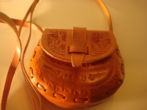 Geniune Peruvian mini handbag leather purse