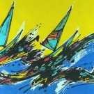 Original Batik Art Painting on Cotton, 'Sailing the Waves' by Taufik (75cm x 45cm)