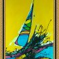 Original Batik Art Painting on Cotton, 'Sailing the Waves' by Taufik (45cm x 75cm)