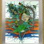 Original Batik Art Painting on Cotton, 'Plants on Water' by M. Yono (75cm x 90cm)