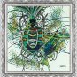 Original Batik Art Painting on Cotton, 'Fabulous Sea Creatures' by M. Yono (45cm x 50cm)