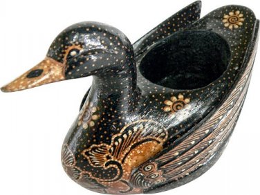 Hand-crafted Duck shaped Wooden Candle Holder
