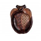 Hand-crafted Apple shaped Wooden Platter with Batik Motives