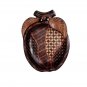 Hand-crafted Apple shaped Wooden Platter with Batik Motives