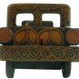 Hand-crafted Wooden Miniature Vintage Car with Batik Motive, Jeep Willys (Scale 1:22)