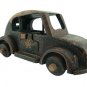 Hand-crafted Wooden Miniature Vintage Car with Batik Motive, Volkswagen Beetle (Scale 1:21)