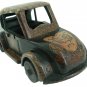 Hand-crafted Wooden Miniature Vintage Car with Batik Motive, Volkswagen Beetle (Scale 1:16)