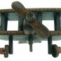 Hand-crafted Wooden Miniature Vintage Propeller Biplane with Batik Motive (Scale 1:23)
