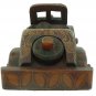 Hand-crafted Wooden Vintage Car with Batik Motive, Mercedes-Benz 500K Special Roadster (Scale 1:20)