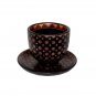 Hand-crafted Wooden Cup and Saucer with Batik Motives