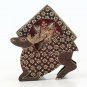 Hand-crafted Wooden Coasters in Deer shaped Holder with Batik Motives