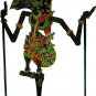 Hand-crafted Wood Shadow Puppet (Wayang Kulit) with Batik Motives, Rama & Sita of Ramayana Epic (S)