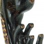 Hand-crafted Wood Figurine with Batik Motives, Kissing Cat Couples