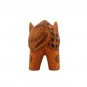 Hand-crafted Wood Figurine with Batik Motives, Crounching Elephant