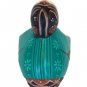 Hand-crafted Wood Figurine with Batik Motives, Relaxing Lady