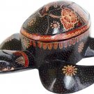 Hand-crafted Wood Figurine with Batik Motives, Sea Turtle Trinket Box