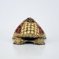Hand-crafted Wood Figurine with Batik Motives, Sea Turtle Trinket Box (M)