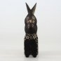 Hand-crafted Wood Figurine with Batik Motives, Shaking-legs Rabbit (M)