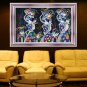 Original Batik Art Painting on Cotton, 'Ladies Carrying Basket of Fish' by Zabid (150cm x 90cm)